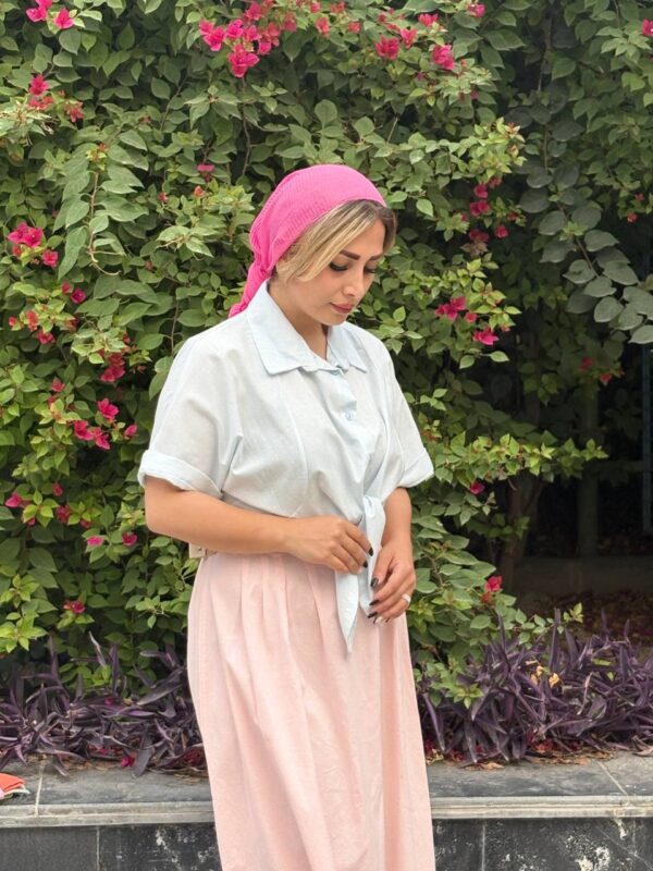 شومیز لینن گره ای اکلیلی - Image 1