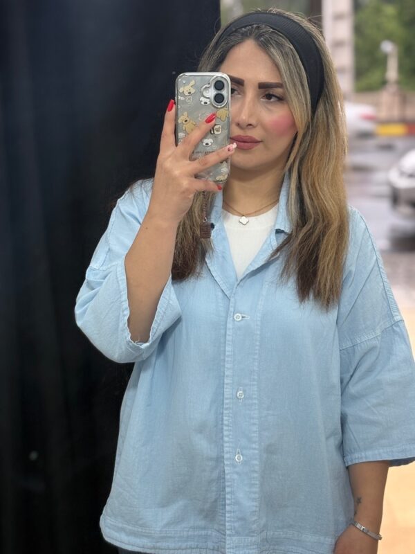 شومیز ابریشم یقه شکاری - Image 4