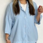 شومیز ابریشم یقه شکاری